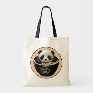 Cute Baby Panda Bear Bathing In A Bowl Of Ramen Tote Bag
