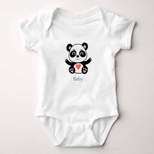 Cute Baby Panda Bear Cartoon Baby Bodysuit