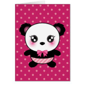 Cute Baby Panda Bear Pink Polka Dots Pattern (Front)
