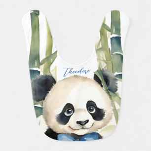 Cute Baby Panda Boy Bib