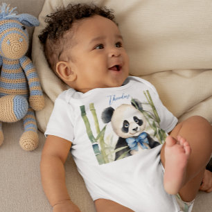 Cute Baby Panda Boy Bodysuit