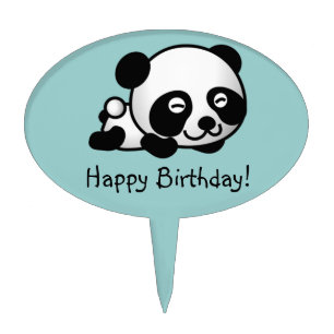 Cute Baby Panda Cake Pick