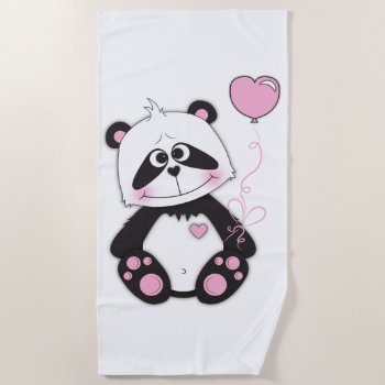 Cute Baby Panda Cartoon Beach Towel by HeeHeeCreations at Zazzle