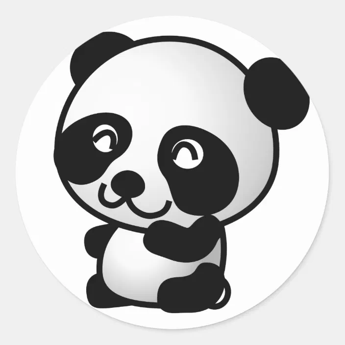 Cute Baby Panda Cartoon Classic Round Sticker Zazzle Com