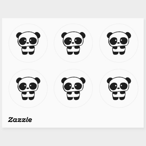 Cute Baby Panda Classic Round Sticker