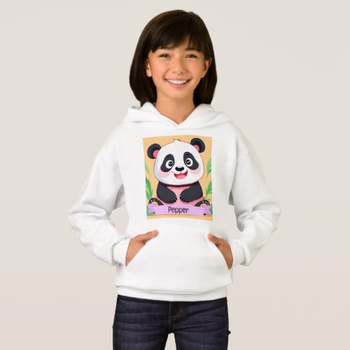 Cute Baby Panda Custom Name Hoodie