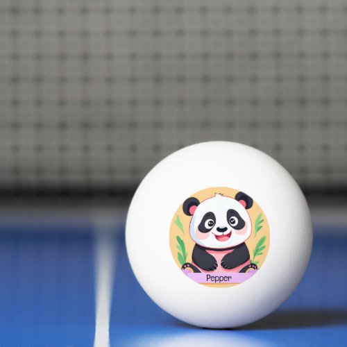Cute Baby Panda Custom Name Ping Pong Ball