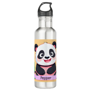 Personalized Panda Kids Water Bottle With Straw for Kids 