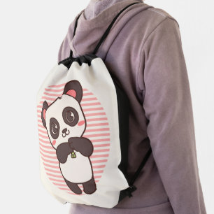 Cute Baby Panda Drawstring Bag