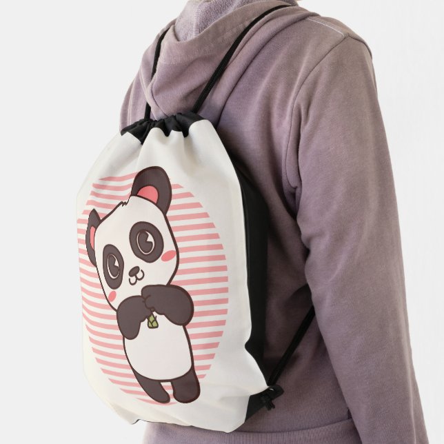 Cute Baby Panda Drawstring Bag (Insitu)