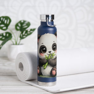 Cute Baby Panda Eating Bamboo Stainless Steel  Water Bottle