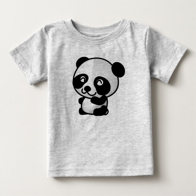 Cute Baby Panda Fine Jersey Baby T-Shirt (Front)