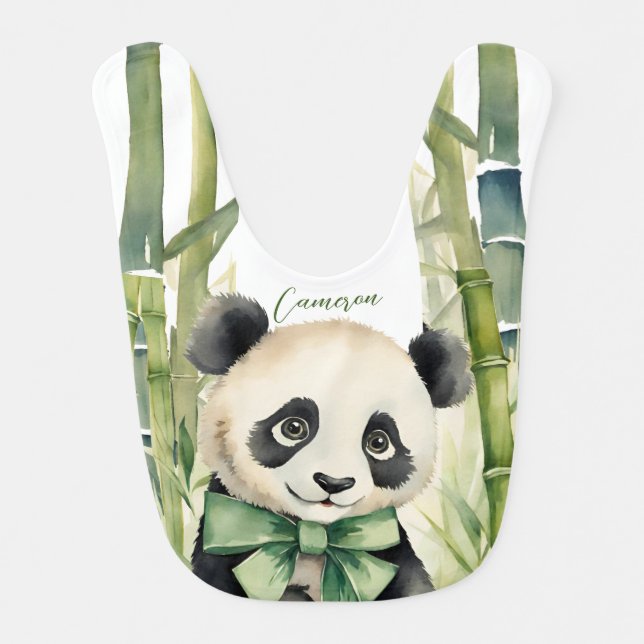 Cute Baby Panda Gender Neutral Baby Bib (Front)