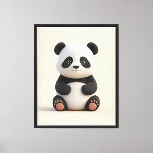 Cute Baby Panda Nursery Canvas Print