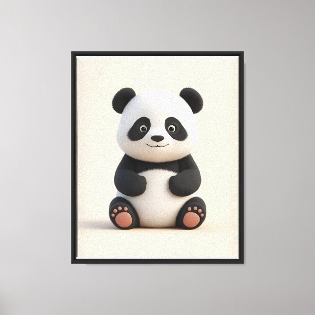 Cute Baby Panda Nursery Canvas Print (Front)