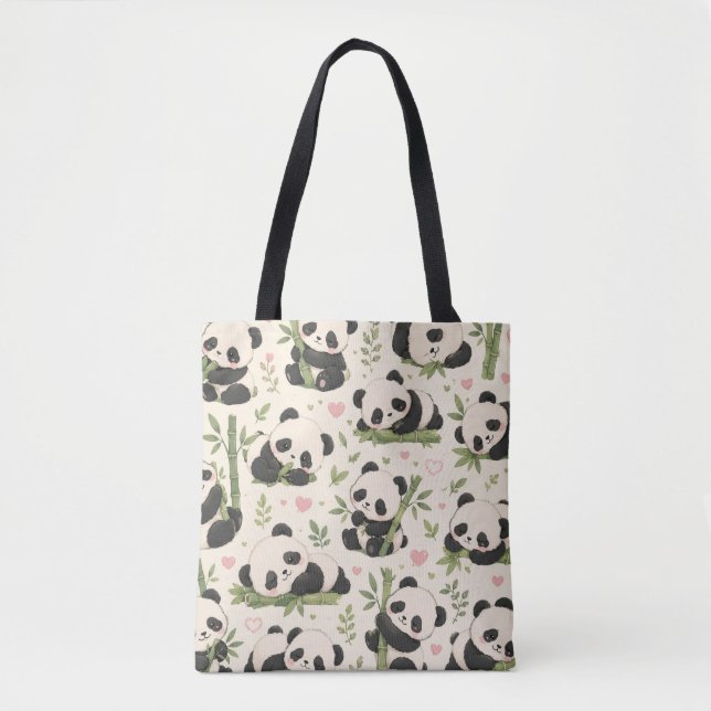 Cute Baby Panda Pattern | Tote Bag (Front)