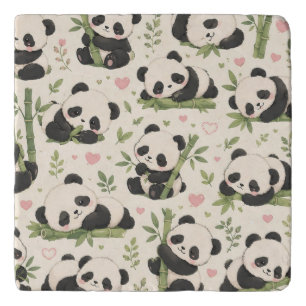 Cute Baby Panda Pattern Trivet
