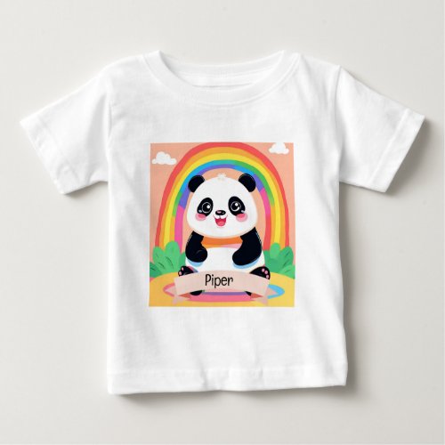 Cute Baby Panda Rainbow Baby T_Shirt