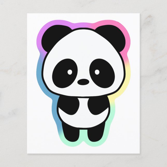 Cute Baby Panda - Rainbow Colors Flyer (Front)