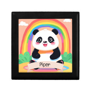 Cute Baby Panda Rainbow Gift Box