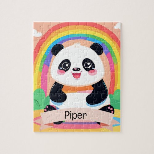 Cute Baby Panda Rainbow Jigsaw Puzzle