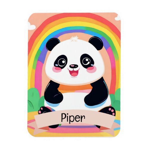 Cute Baby Panda Rainbow Magnet