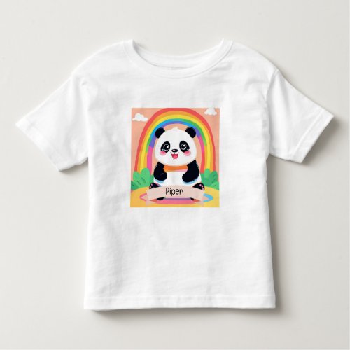 Cute Baby Panda Rainbow Toddler T_shirt