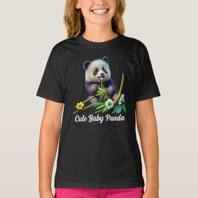 Cute Baby Panda T-Shirt (Front)