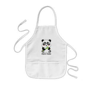 Cute Baby Panda Vegan Kids Apron