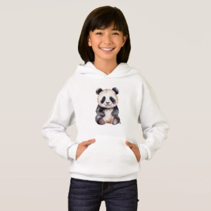 Cute baby panda watercolor hoodie