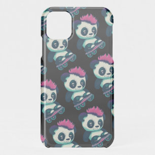 Cute Baby Panda with mohawk Skater Panda iPhone 11 Case