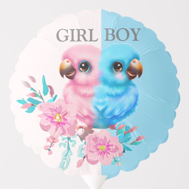 Cute Baby Parrot Gender Reveal Balloon (Front)