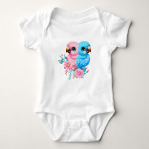Cute Baby Parrot Twins Baby Bodysuit