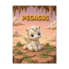 Cute Baby Pegasus, Mythical Postcard