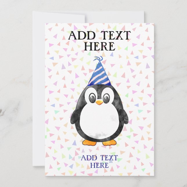 Cute Baby Penguiin Birthday Invitation (Front)