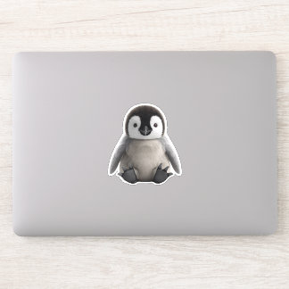 Cute Baby Penguin 3D Fluffy Chick Die-Cut Sticker