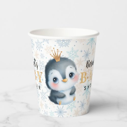 Cute Baby Penguin Baby Shower Winter Paper Cups