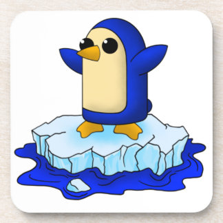 Cute baby penguin beverage coaster