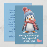 Cute Baby Penguin Blue Christmas for Kids Holiday