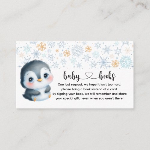 Cute Baby Penguin Book request Enclosure Card