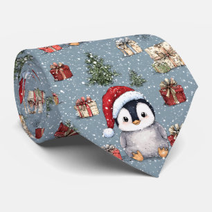 Cute Baby Penguin Christmas Neck Tie