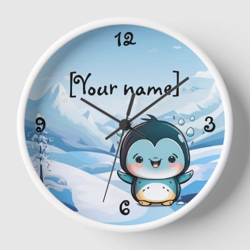 Cute Baby Penguin Clock
