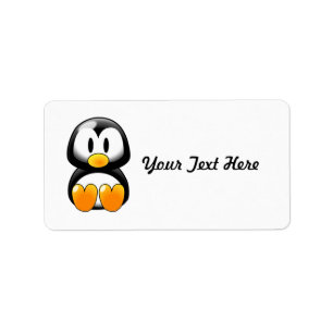 Cute Baby Penguin - Customizeable Label