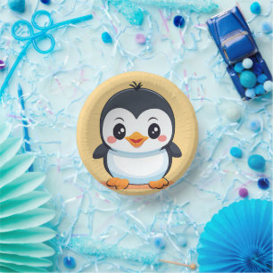 Cute baby penguin Face zoo ice Birthday Party Paper Bowls
