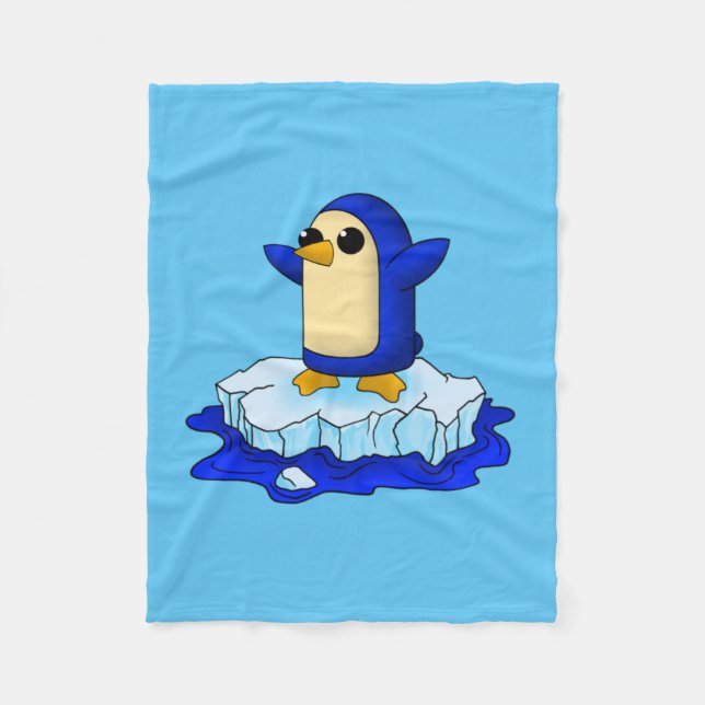 Cute baby penguin fleece blanket (Front)