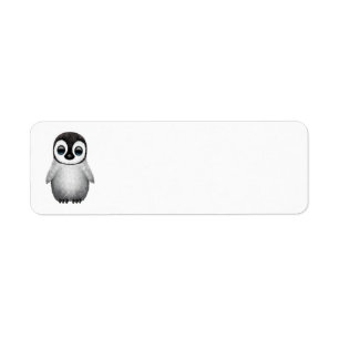 Cute Baby Penguin Label