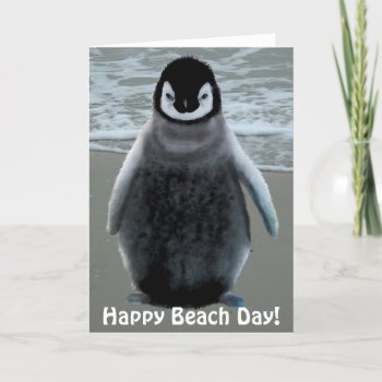 Cute Baby Penguin-lover Beach Funny Birthday Card by RavenSpiritPrints at Zazzle