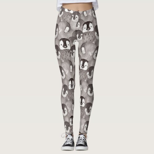 Cute Baby Penguin Pattern Leggings