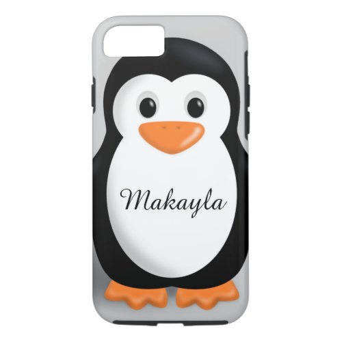 Cute Baby Penguin Personalized Name iPhone 87 Case