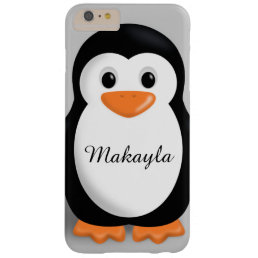 Cute Baby Penguin Personalized Name Barely There iPhone 6 Plus Case